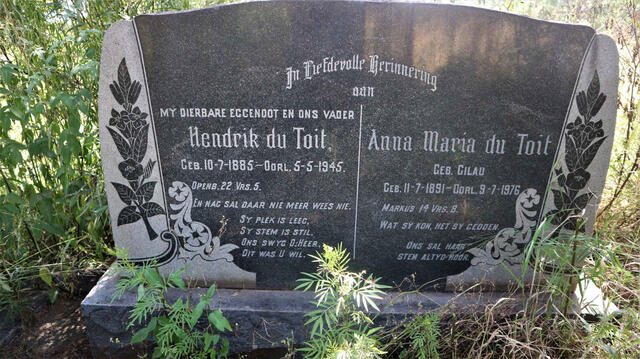 TOIT Hendrik, du 1885-1945 & Anna Maria GILAU 1891-1976