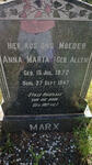 MARX Anna Maria nee ALLEN 1872-1947