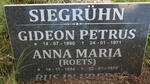 SIEGRUHN Gideon Petrus 1890-1971 & Anna Maria ROETS 1894-1970