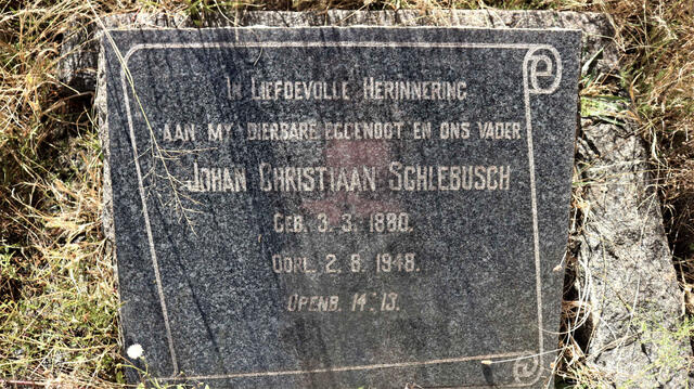 SCHLEBUSCH Johan Christiaan 1880-1948
