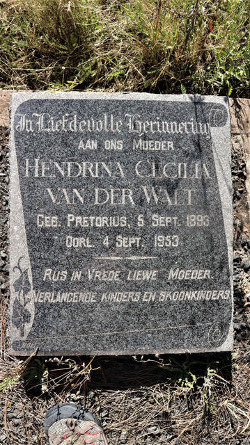 WALT Hendrina Cecilia, van der nee PRETORIUS 1893-1953