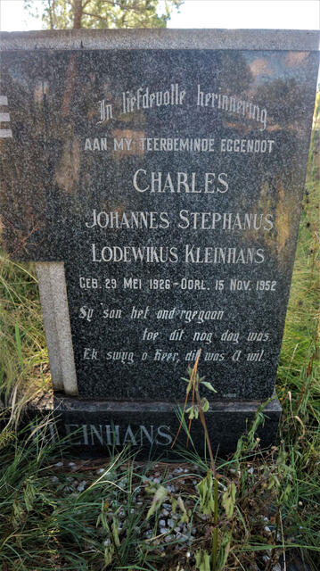 KLEINHANS Charles Johannes Stephanus Lodewikus 1926-1952