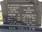 COLLER Gideon D., van 1898-1982 & Elizabeth C. HAASBROEK 1892-1983