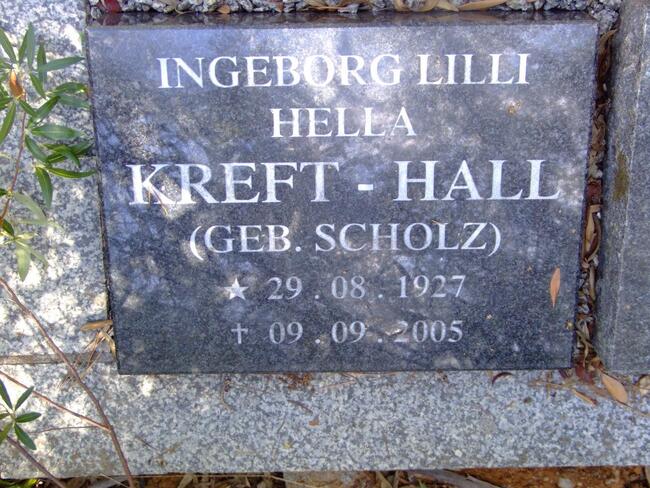 HALL Ingeborg Lilli Hella, KREFT nee SCHOLTZ 1927-2005