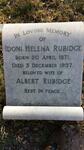 RUBIDGE Idoni Helena 1871-1957