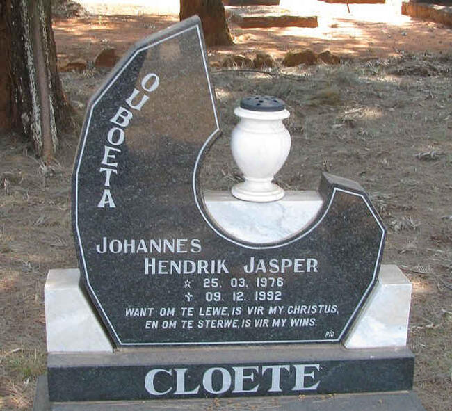 CLOETE Johannes Hendrik Jasper 1976-1992