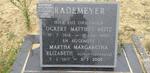 RADEMEYER Ockert Matthys Britz 1916-1990 & Martha Margaretha Elizabeth GELDENHUYS 1917-2007