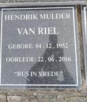 RIEL Hendrik Mulder, van 1952-2016