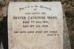 MANN Hester Catherine 1861-1936