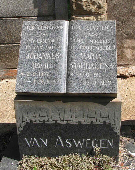 ASWEGEN Johannes David, van 1907-1971 & Maria Magdalena 1917-1983
