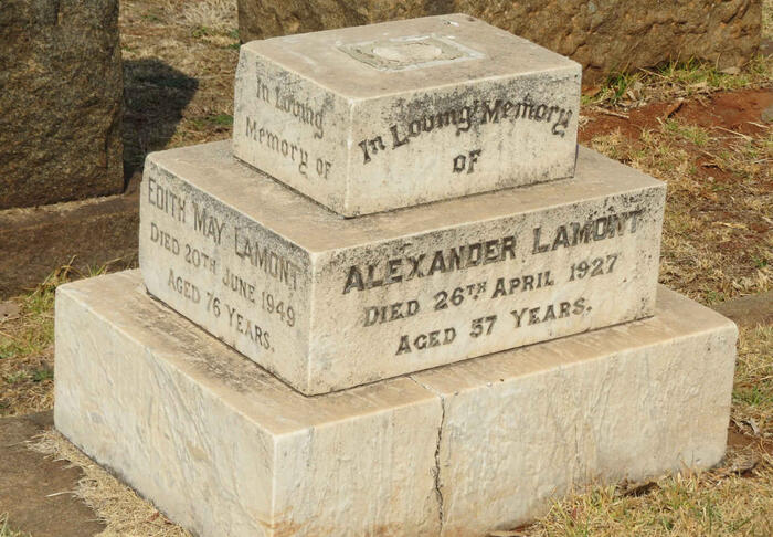 LAMONT Alexander -1927 & Edith May -1949