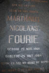 FOURIE Marthinus Nicolaas 1964-1984