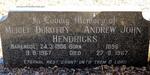HENDRICKS Andrew John 1896-1967 & Muriel Dorothy BARENDSE 1906-1967