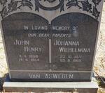 ASWEGEN John Henry, van 1858-1954 & Johanna Wilhelmina 1871-1969