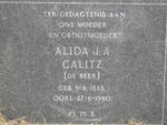 CALITZ Alida J.A. nee DE BEER 1888-1980
