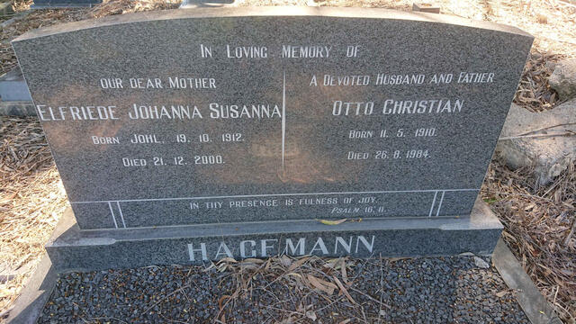 HAGEMANN Otto Christian 1910-1984 & Elfriede Johanna Susanna JOHL 1912-2000