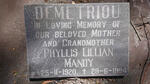 DEMETRIOU Phyllis Lillian Mandy 1920-1994