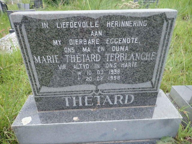THETARD Marie nee TERBLANCHE 1938-1998