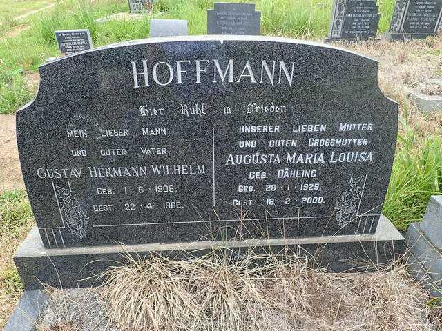 HOFFMANN Gustav Herman Wilhelm 1906-1968 & Augusta Maria Louisa DAHLING 1929-2000