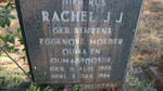 WESTHUIZEN Rachel J.J., van der nee BEHRENS 1905-1986