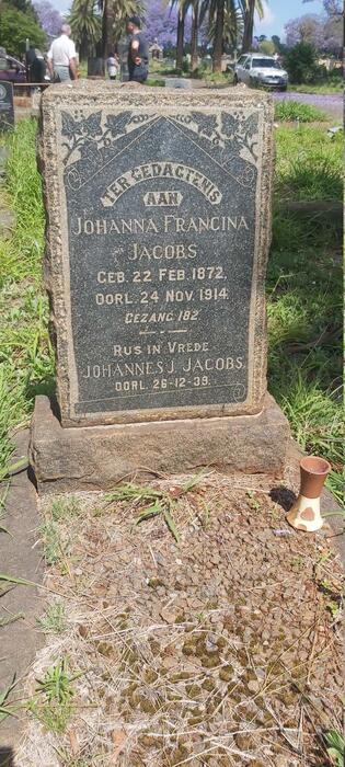 JACOBS Johannes J. -1939 & Johanna Francina 1872-1914
