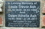 ASH Louis Trevor 1929-1988 & Dawn Athella 1936-2011