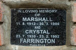 FARRINGTON Marshall 1912-1986 & Crystal 1920-1992