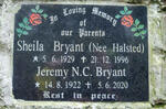 BRYANT Jeremy N.C. 1922-2020 & Sheila HALSTEAD 1929-1996