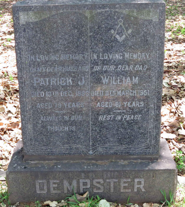 DEMPSTER Patrick J. -19?3 :: DEMPSTER William -1951