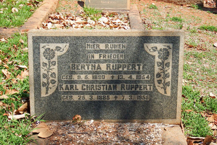RUPPERT Karl Christian 1885-1955 & Bertha 1890-1954