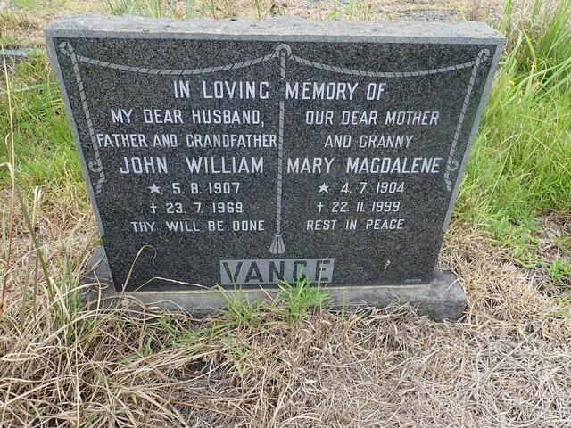 VANCE John William 1907-1969 & Mary Magdalene 1904-1999