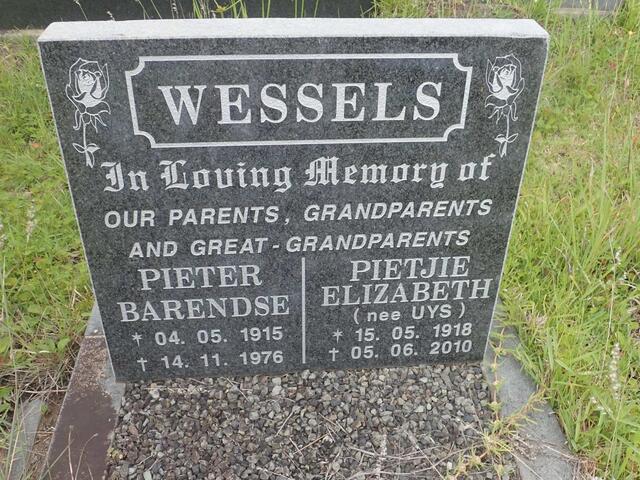 WESSELS Pieter Barendse 1915-1976 & Pietjie Elizabeth UYS 1918-2010