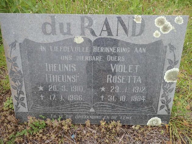 RAND Theunis, du 1910-1986 & Violet Rosetta 1912-1984