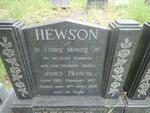 HEWSON James Francis 1892-19?8