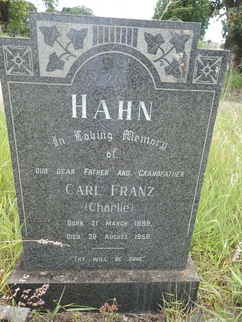 HAHN Carl Franz 1899-1959