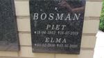 BOSMAN Piet 1942-2019 Elma 1939-2020