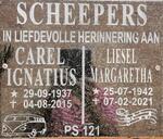 SCHEEPERS Carel Ignatius 1937-2015 & Liesel Margaretha 1942-2021