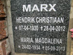 MARX Hendrik Christiaan 1930-2012 & Maria Magdalena 1934-2013