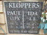 KLOPPERS S.J.P.K. 1926-2011 & A.B. 1933-2017
