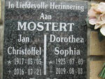 MOSTERT Jan Christoffel 1917-2016 & Dorothea Sophia 1925-2019