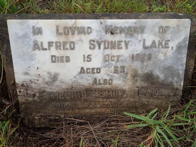 LAKE Alfred Sydney -1920 & Ethelind Emily -1951