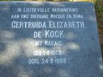 KOCK Gertruida Elizabeth, de nee MARAIS 1862-1959