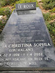 ROUX Johannes Hendrik Josephus, le 1904-1985 & Lucia Christina Sophia MALAN 1906-2002