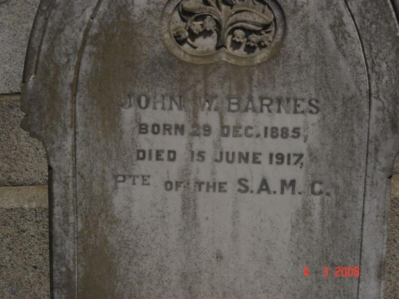 BARNES John W. 1885-1917