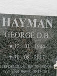 HAYMAN George D.B. 1944-2017