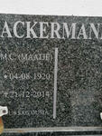 ACKERMANN M.C. 1920-2014
