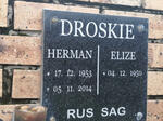 DROSKIE Herman 1953-2014 & Elize 1950-