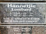 LOMBARD Hannetjie 1944-2015