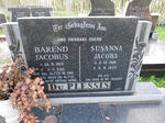 PLESSIS Barend Jacobus, du 1922-2012 & Susanna Jacoba 1918-1973