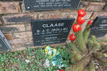 CLAASE S.J.C. 1932-2015 & Diana 1937-2014